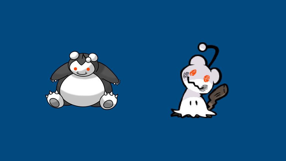 /r/pokemon Reddit Snoos based on Snorlax and Mimikyu