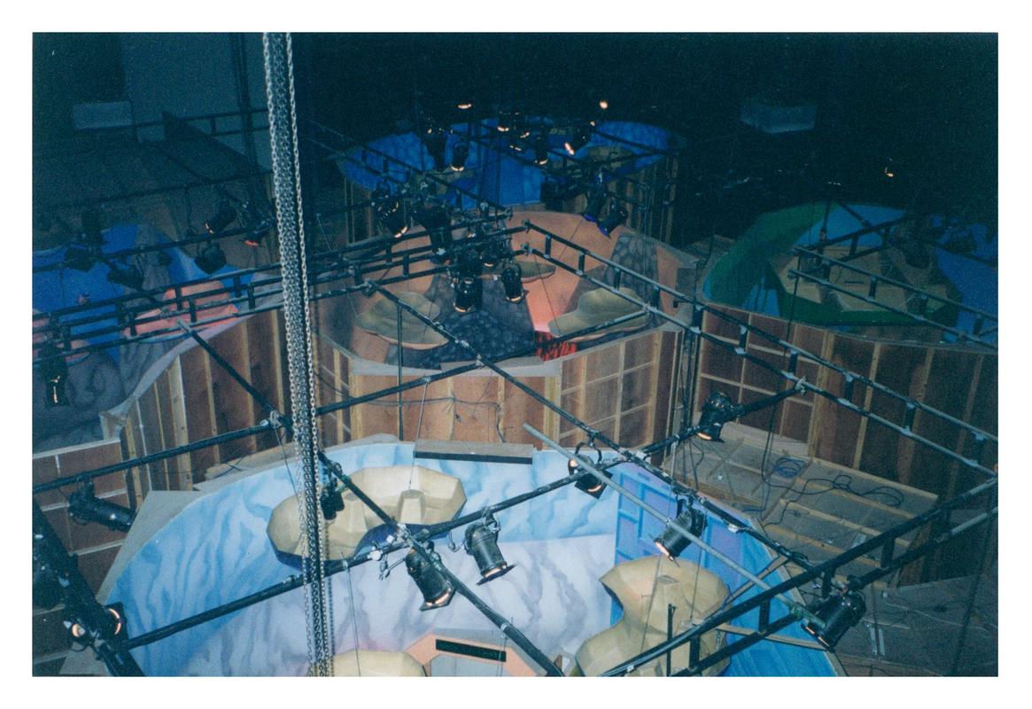 Each stage of the Snap game was recreated as a physical walk through set, built inside of Sound Stage 5 at Warner Bros. Movie World. Here’s a photograph from above